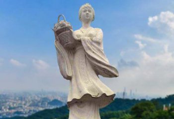 北京虞姬景观石雕像-景区园林古代美女雕塑