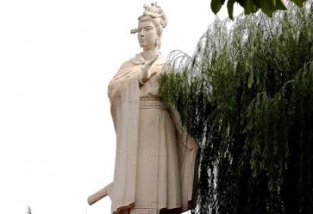 北京虞姬砂岩石雕-景区园林古代人物著名美女雕像