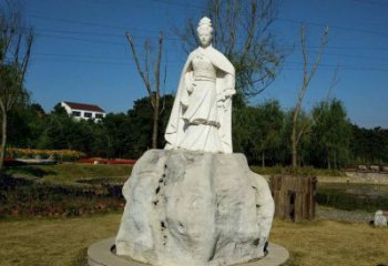 北京虞姬石雕塑-公园历史名人楚汉时期美女雕像