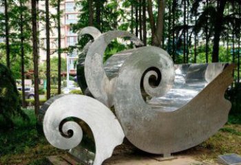 北京园林不锈钢海浪造型雕塑