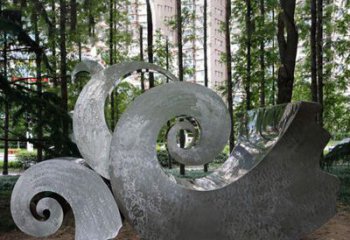 北京园林不锈钢海浪抽象雕塑