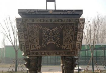 北京园林广场大型铜方鼎铸铜司母戊鼎景观雕塑