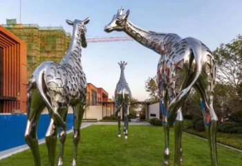 北京长颈鹿不锈钢雕塑 