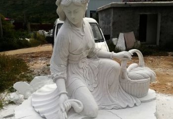 北京中国古代四大美女之西施汉白玉石雕塑