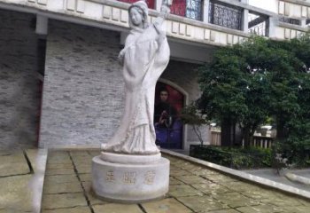 北京中国历史名人古代美女王昭君弹琵琶石雕像