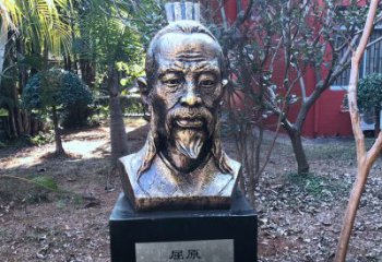 北京中国历史名人战国时期著名爱国诗人屈原铸铜头像雕塑