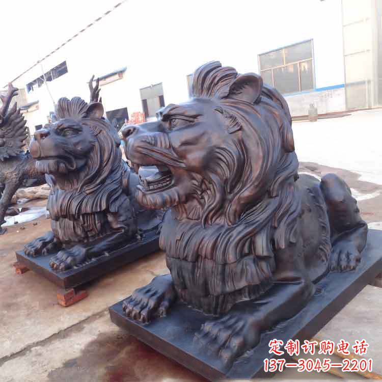 北京铸铜港币狮子铜雕塑