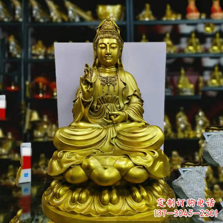 北京铸铜观音菩萨佛像雕塑