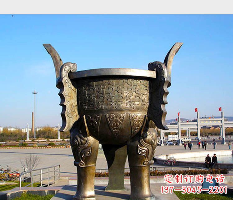 北京铸铜广场圆形景观香炉