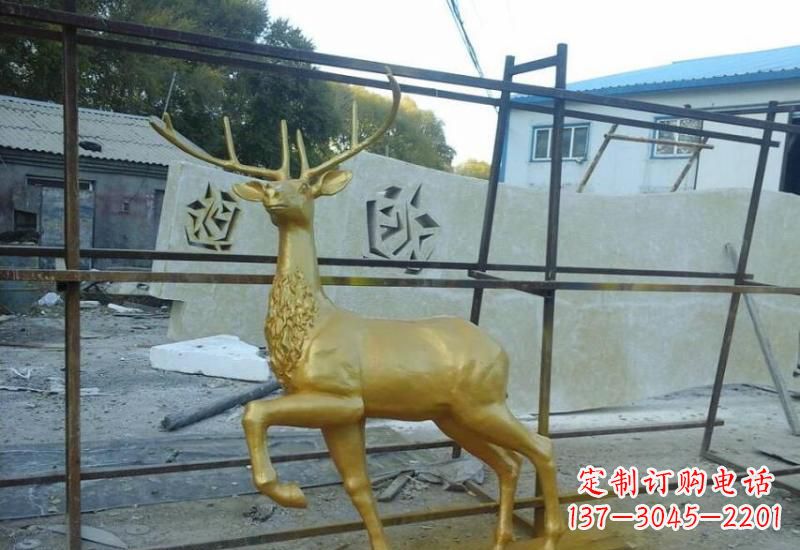 北京铸铜梅花鹿雕塑