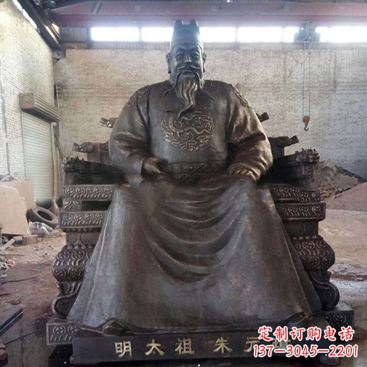 北京铸铜明太祖雕塑