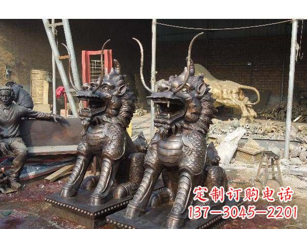 北京铸铜麒麟雕塑2221