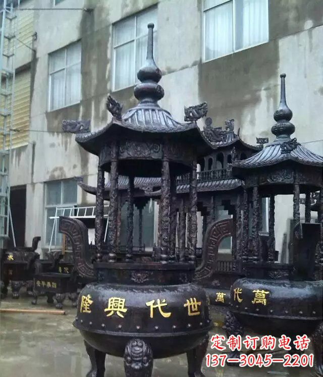 北京铸铜寺庙香炉铜雕 (3)