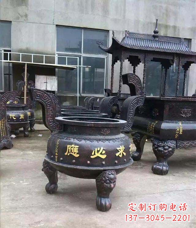 北京铸铜寺庙香炉铜雕