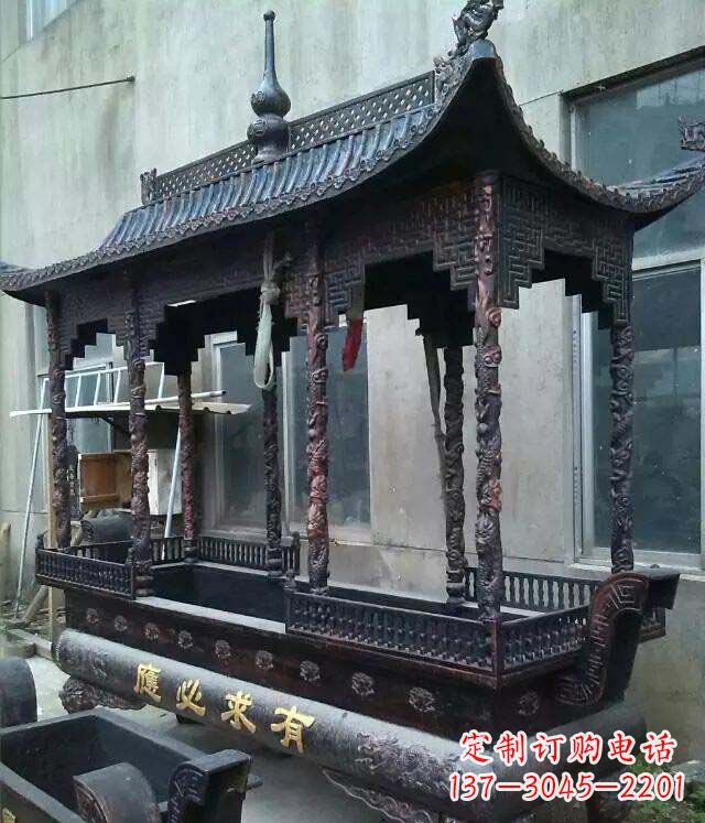 北京铸铜寺庙香炉铜雕 (2)