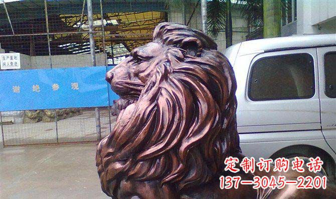 北京紫铜西洋狮子铜雕 (2)