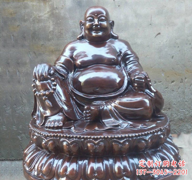 北京宗教庙宇弥勒佛铜雕