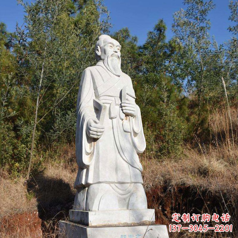 北京祖冲之汉白玉石雕像-公园景区中国古代名人雕塑