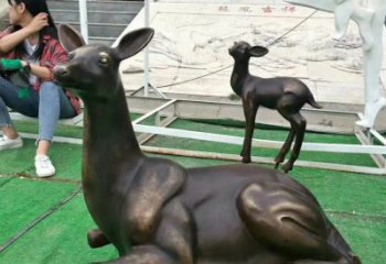 北京铸铜广场动物鹿雕塑 
