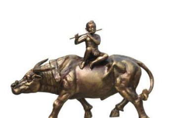 北京铸铜牧童牛雕塑