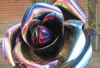 北京彩色创意不锈钢玫瑰雕塑