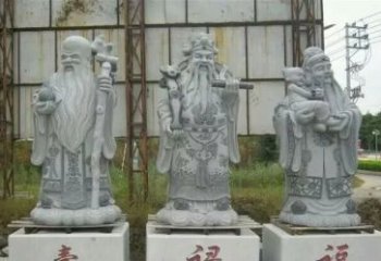 北京宗教庙宇大理石福禄寿雕塑