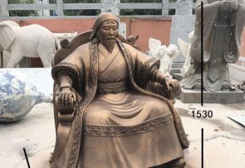 北京坐式成吉思汗铜雕 (2)